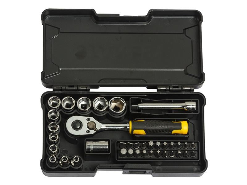 STANLEY Hand Tools 1/4in Compact Socket Set, 37 Piece STANLEY� Hand Tools - RockBottom Nothampton