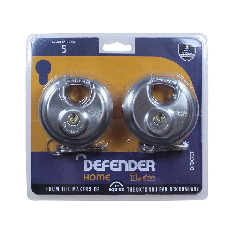 Defender Diskus® Padlock Twin Pack 70mm DEFENDER - RockBottom Northampton