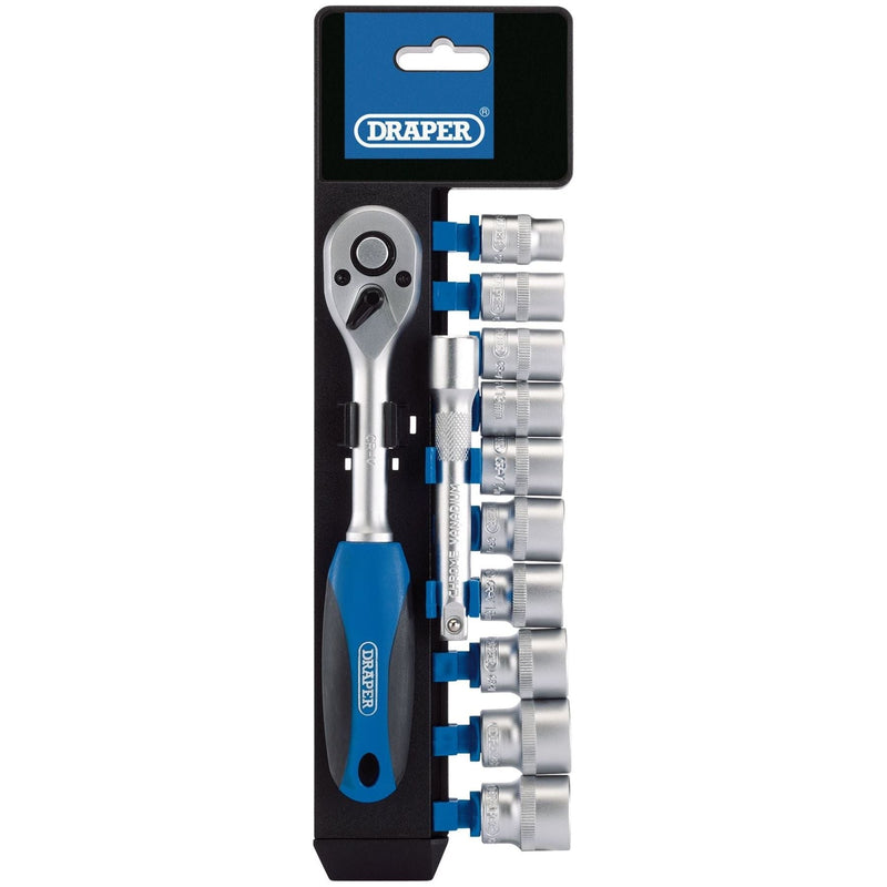 Draper Metric Socket and Ratchet Set, 3/8" Sq. Dr. (12 Piece) 16371 Draper - Town Tools 