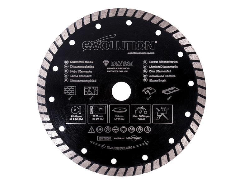 Evolution - Diamond Blade, Segmented Rim 185 x 20mm