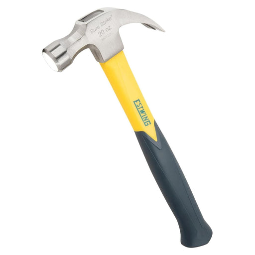 Estwing EMRF20C Sure Strike Curved Claw Hammer with Fibreglass Handle, 20oz/567g Draper - Town Tools