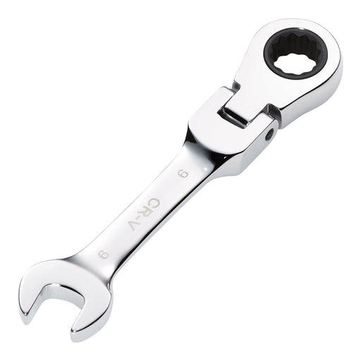 Draper HI-TORQ Metric Stubby Flexible Head Ratchet Combination Spanner, 9mm Draper - Town Tools