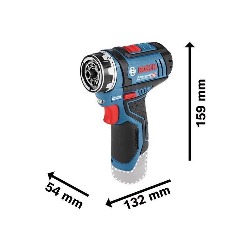 Bosch GSR 12V-15 FC Pro FlexiClick Drill Driver 12V 2 x 2.0Ah Li-ion Bosch - NorthantsTrade Northampton