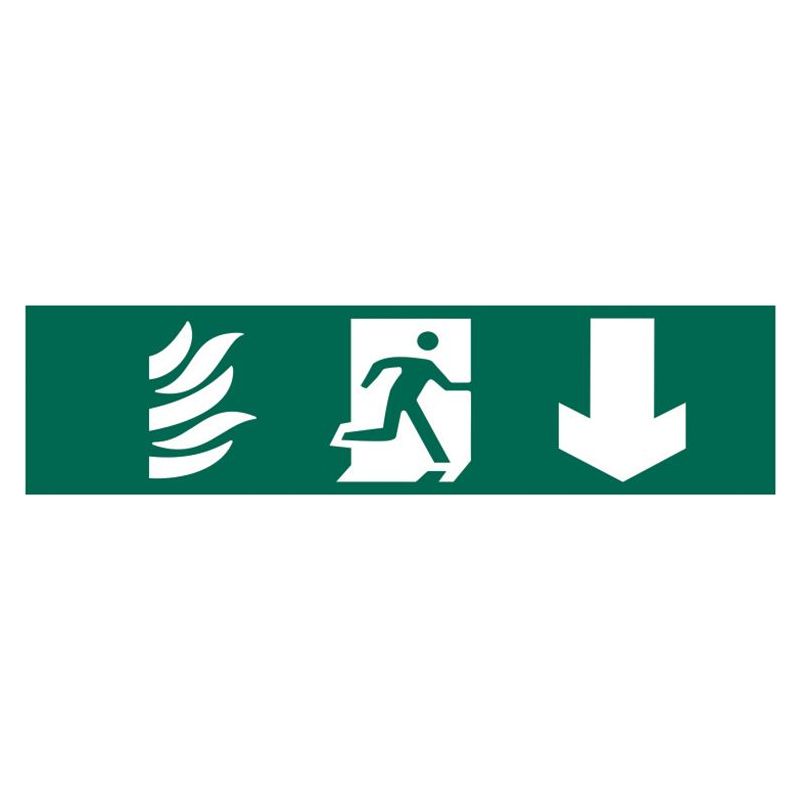 Scan Running Man Arrow Down - PVC Sign 200 x 50mm Scan - RockBottom Nothampton