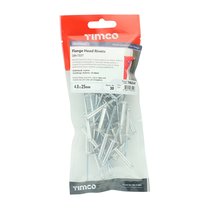 TIMCO Rivets Flange Head Aluminium — Trade Pack