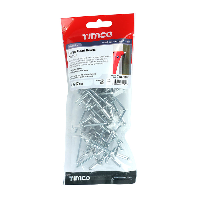 TIMCO Rivets Flange Head Aluminium