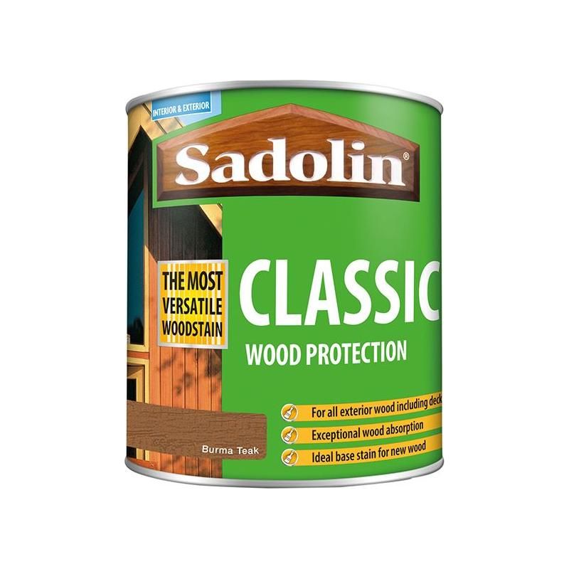 Sadolin Classic Wood Protection Burma Teak 1 litre Sadolin - RockBottom Nothampton