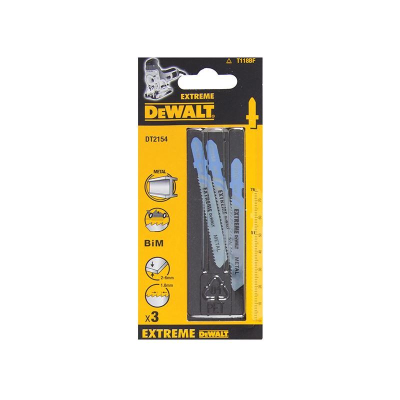 Dewalt Power Tools DT2154 EXTREME Metal Cutting Jigsaw Blades Pack of 3 DeWALT Power Tools - RockBottom Northampton