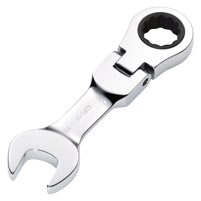 Draper HI-TORQ Metric Stubby Flexible Head Ratchet Combination Spanner, 16mm Draper - Town Tools