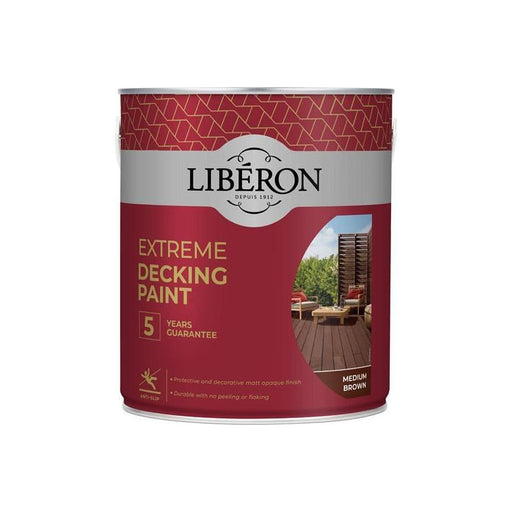 Liberon Extreme Decking Paint Medium Brown 2.5 litre Liberon - RockBottom Northampton