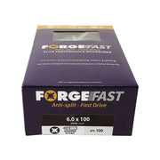 Forgefix ForgeFast Pozi Compatible Elite Performance Wood Screw ZY 6.0 x 100mm Box 100 ForgeFix - RockBottom Northampton