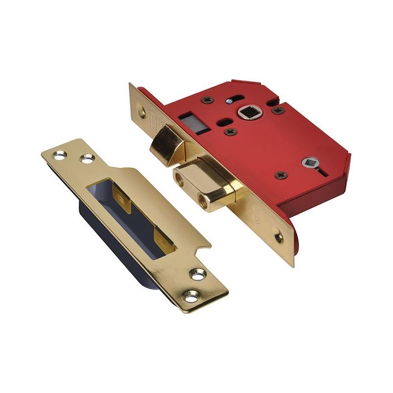 Union StrongBOLT 22WCS Mortice Bathroom Lock Polished Brass 68mm 2.5in Visi UNION - RockBottom Northampton