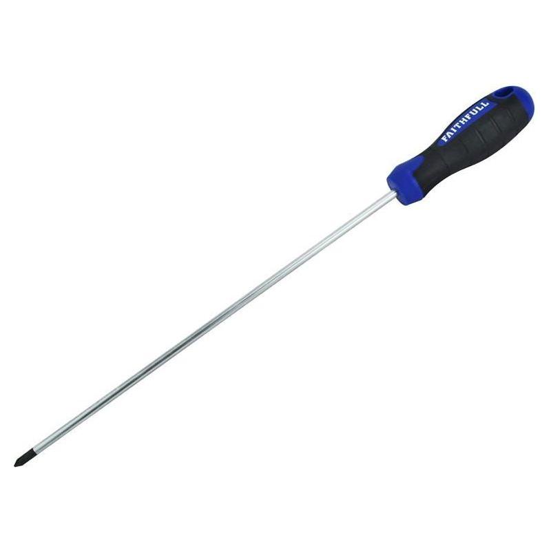 Faithfull Soft Grip Screwdriver Pozidriv Tip PZ1 x 250mm Long Reach Faithfull - RockBottom Northampton