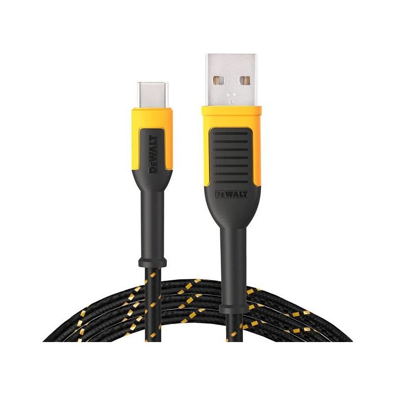 Dewalt Telecoms USB A to USB C Reinforced Charging Cable 3m (10ft) DEWALT Telecoms - RockBottom Northampton