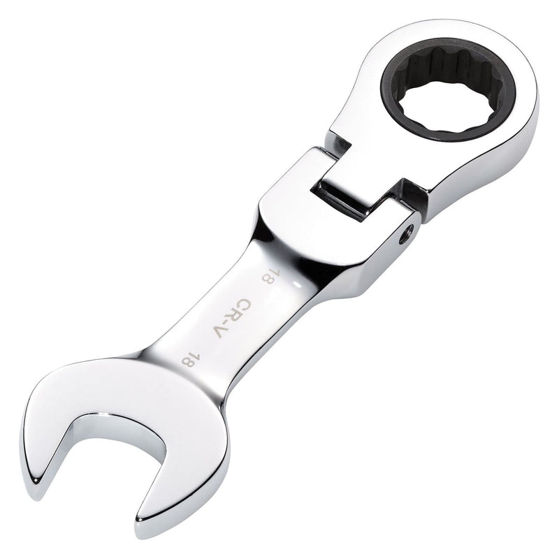 Draper HI-TORQ Metric Stubby Flexible Head Ratchet Combination Spanner, 18mm Draper - Town Tools