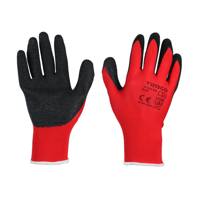 TIMCO Light Grip Glove Crinkle Latex Coated Polyester Gloves