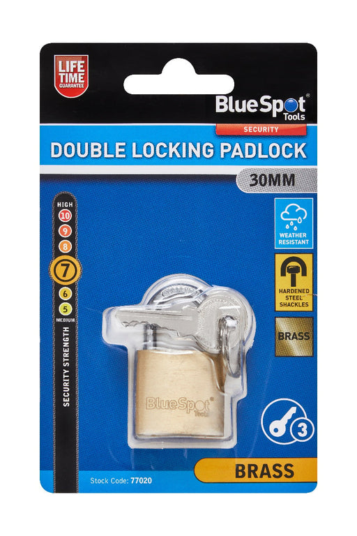 Blue Spot Tools Brass Padlock Double Locking