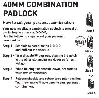 Blue Spot Tools 40mm Combination Padlock