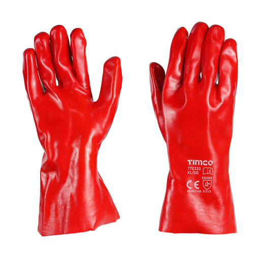 TIMCO PVC Gauntlet PVC Coated Cotton Interlock Gloves