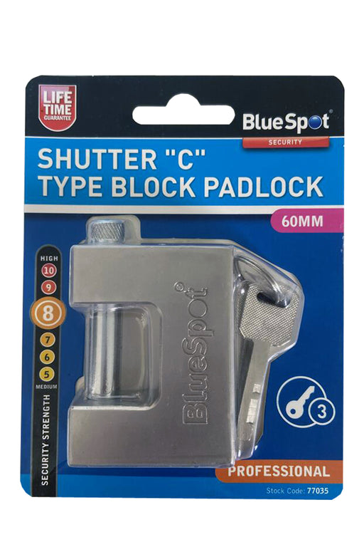Blue Spot Tools Shutter "C" Type Block Padlock