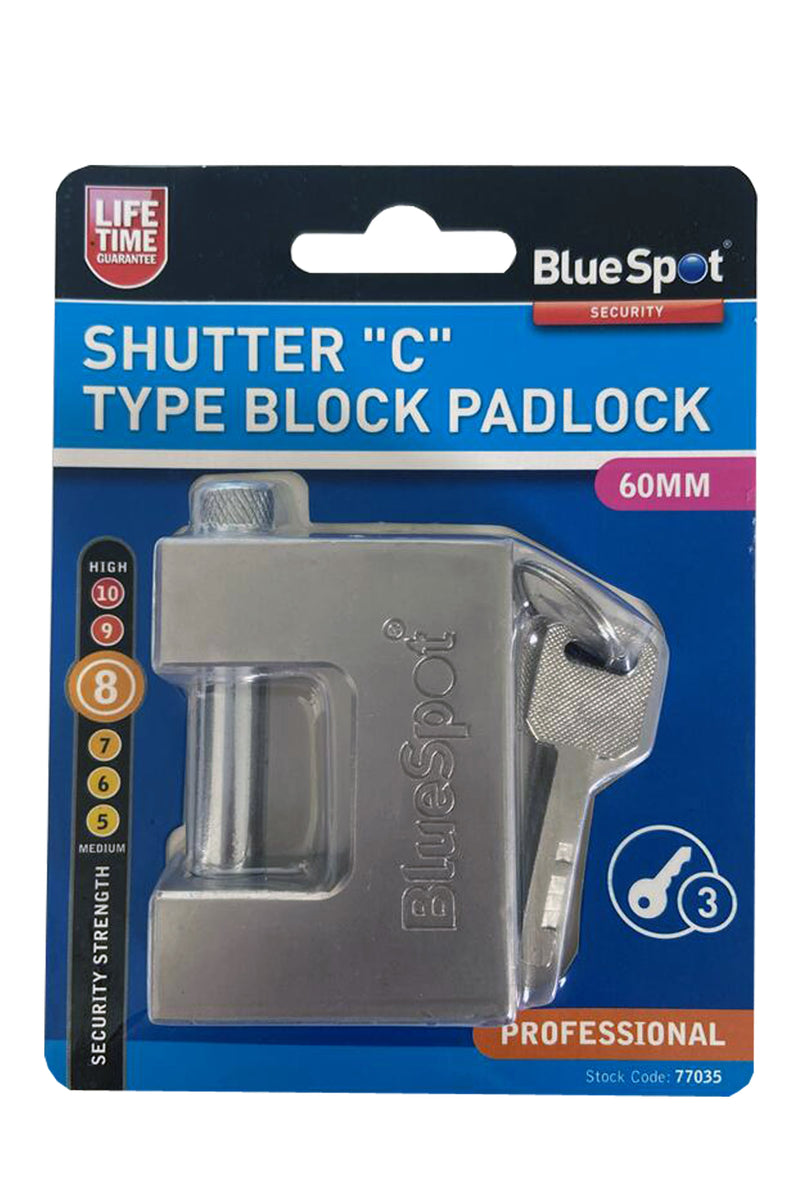 Blue Spot Tools Shutter "C" Type Block Padlock