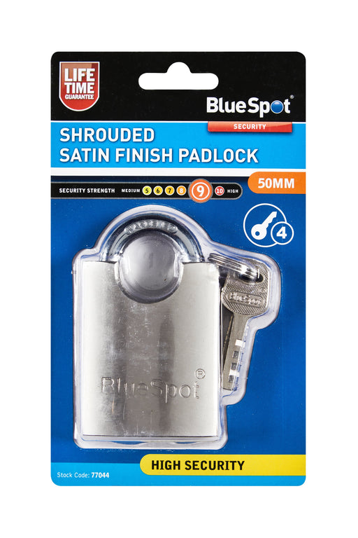 Blue Spot Tools Shrouded Satin Finish Padlock