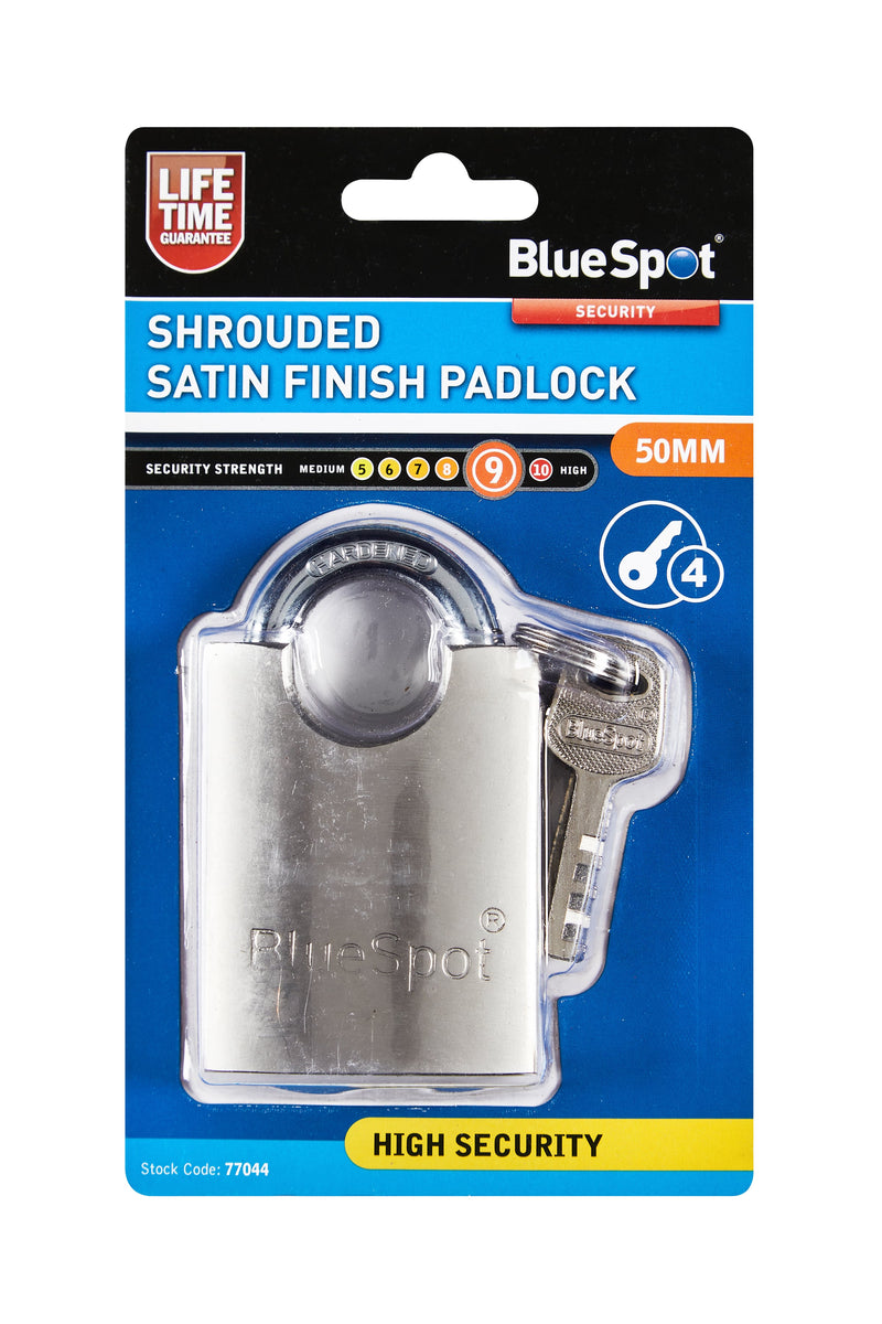 Blue Spot Tools Shrouded Satin Finish Padlock