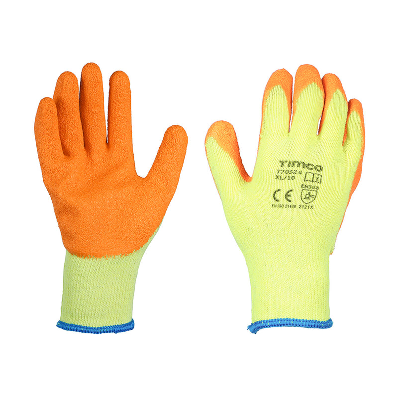 TIMCO Eco Grip Crinkle Latex Coated Polycotton Gloves Multi Pack - Large