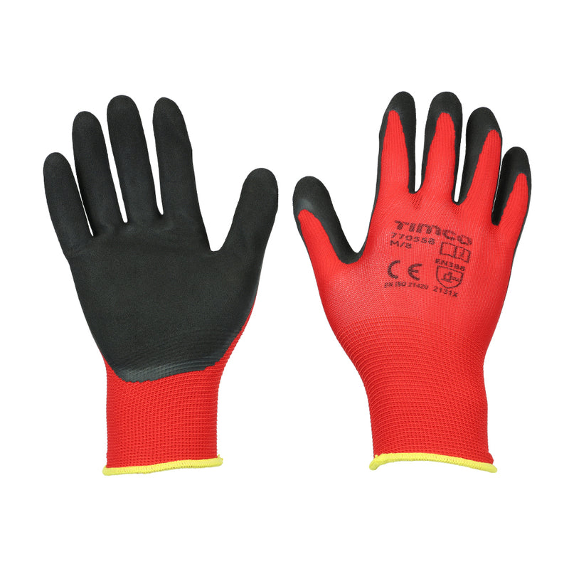 TIMCO Toughlight Grip Sandy Latex Coated Polyester Gloves - Large
