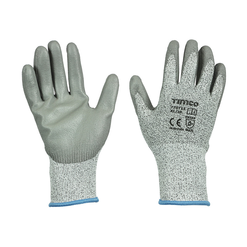 TIMCO Medium Cut PU Coated HPPE Fibre with Glass Fibre Gloves