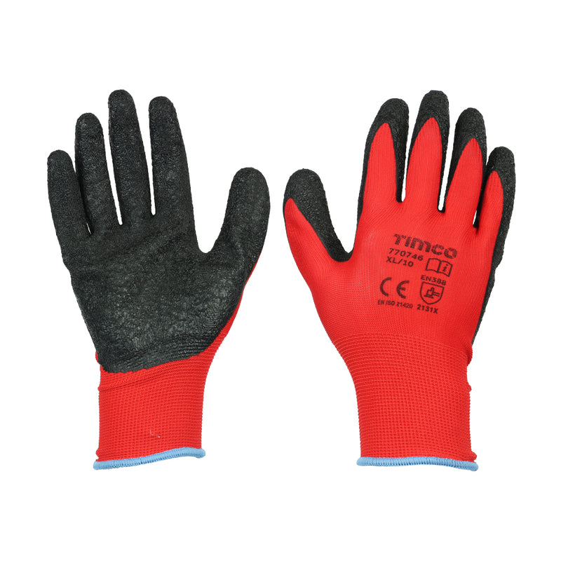 TIMCO Light Grip Glove Crinkle Latex Coated Polyester Gloves