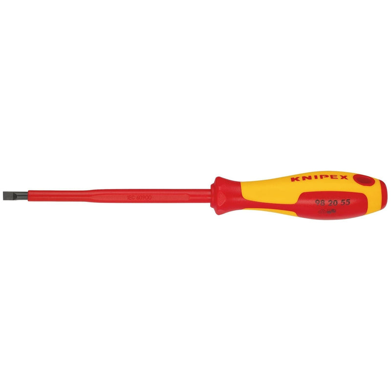 Draper Knipex 98 20 55 VDE Insulated Slotted Screwdriver, 5.5 x 125mm Draper - Town Tools