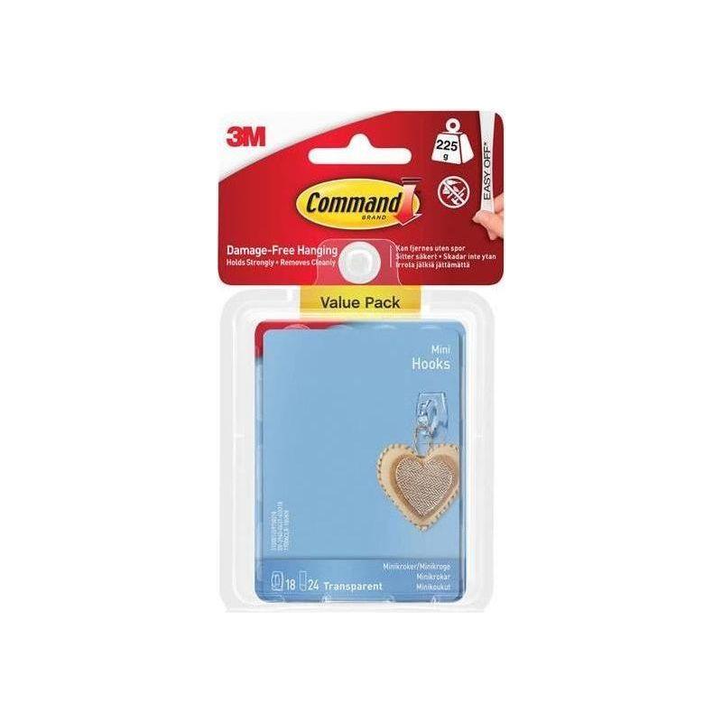 Command™ Clear Mini Hooks Value Pack (Pack 18) Command™ - RockBottom Northampton