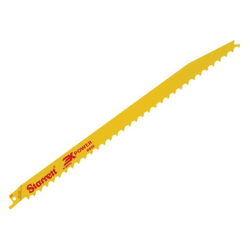 Starrett BT123-5 Bi-Metal Reciprocating Blade, Wood Tapered 300mm 3 TPI (Pack 5) Starrett - RockBottom Nothampton