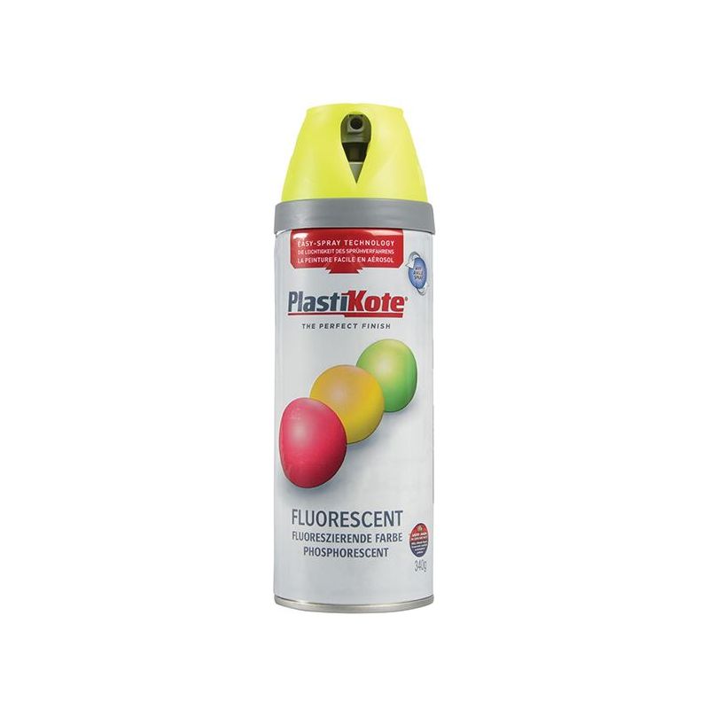 Plastikote Twist & Spray Fluorescent Yellow 400ml PlastiKote - RockBottom Nothampton
