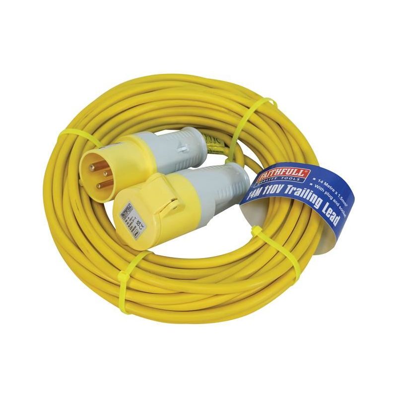 Faithfull Power Plus Trailing Lead 110V 16A 1.5mm Cable 14m Faithfull Power Plus - RockBottom Northampton
