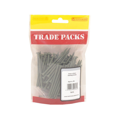 Timber Decking Screws - Green - 75mm x 4.5mm - (80 PK)