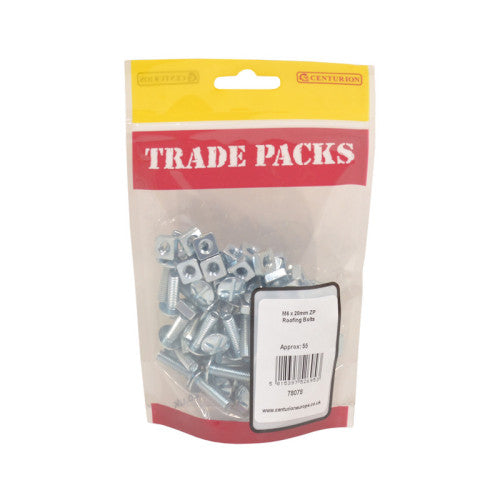 Roofing Bolts - Zinc Plated - M6 x 20mm - (55 PK)