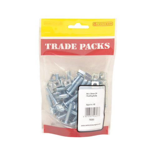 Roofing Bolts - Zinc Plated - M6 x 30mm - (45 PK)