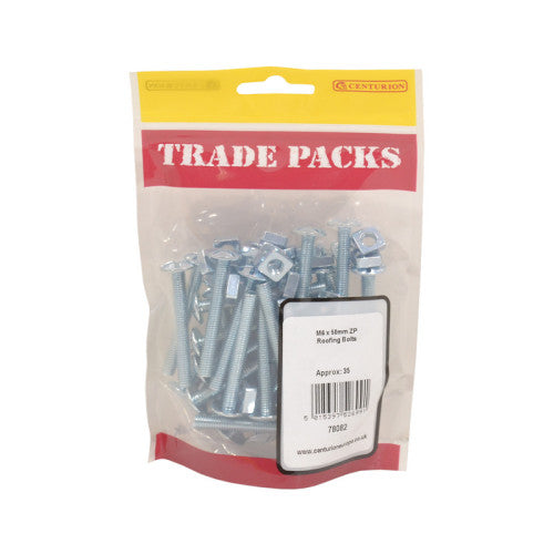 Roofing Bolts - Zinc Plated - M6 x 50mm - (35 PK)