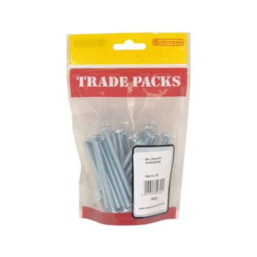 Roofing Bolts - Zinc Plated - M6 x 70mm - (25 PK)