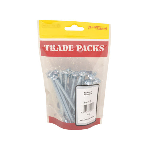 Roofing Bolts - Zinc Plated - M6 x 80mm - (25 PK)