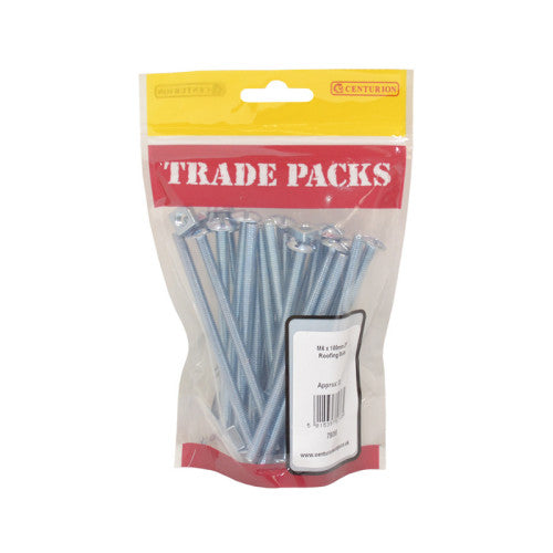Roofing Bolts - Zinc Plated - M6 x 100mm - (22 PK)