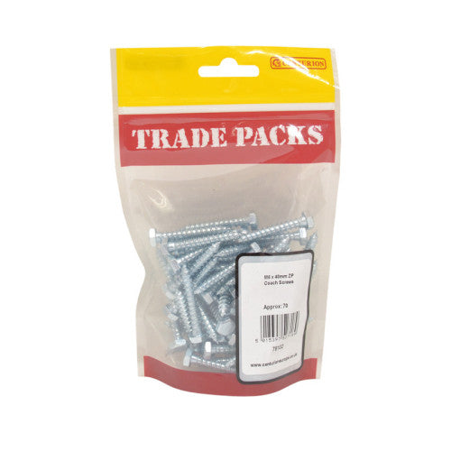 Coach Screws - Zinc Plated - M6 x 40mm - (70 PK)
