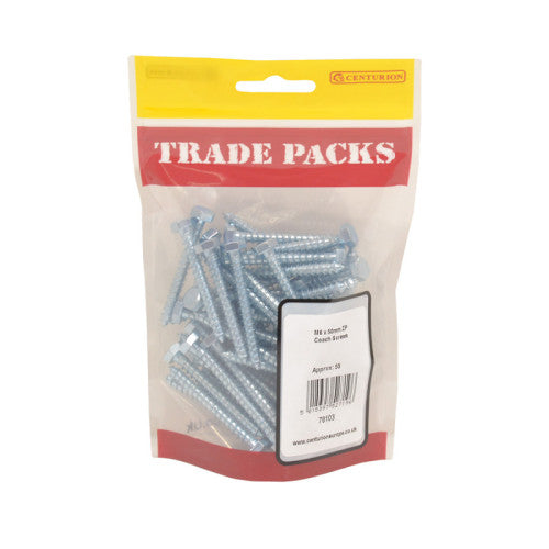 Coach Screws - Zinc Plated - M6 x 50mm - (55 PK)