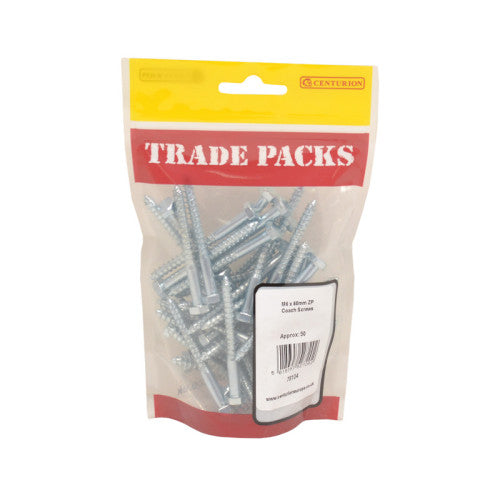 Coach Screws - Zinc Plated - M6 x 60mm - (50 PK)