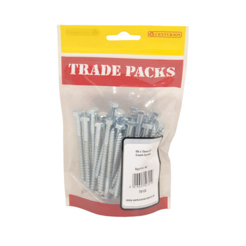 Coach Screws - Zinc Plated - M6 x 70mm - (45 PK)