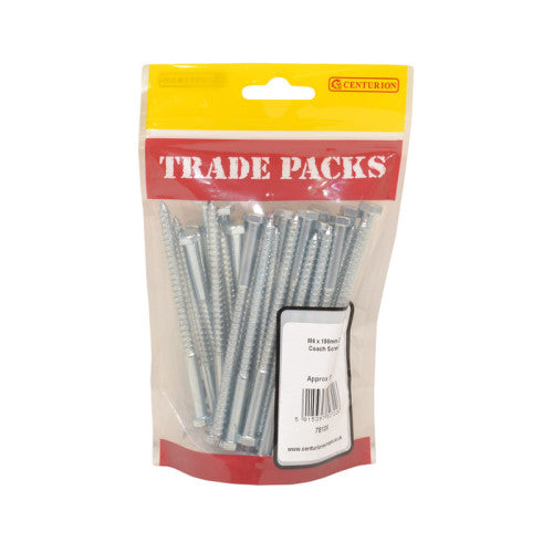 Coach Screws - Zinc Plated - M6 x 100mm - (35 PK)