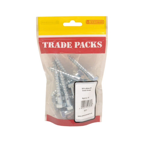 Coach Screws - Zinc Plated - M10 x 60mm - (18 PK)