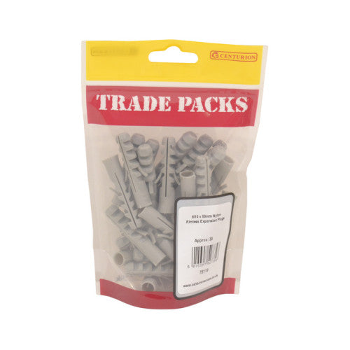 Rimless Expansion Plugs - Nylon - M10 x 50mm - (30 PK)